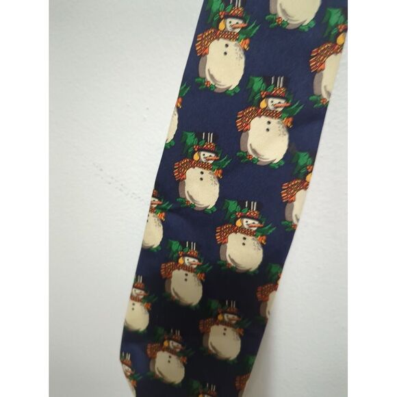 Vintage Robert Talbott for‎ Nordstrom Mens Silk Snowman Print Holiday Dress Tie - Picture 2 of 5